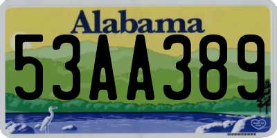 AL license plate 53AA389