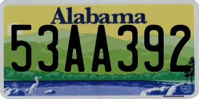 AL license plate 53AA392