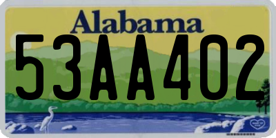 AL license plate 53AA402
