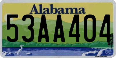 AL license plate 53AA404