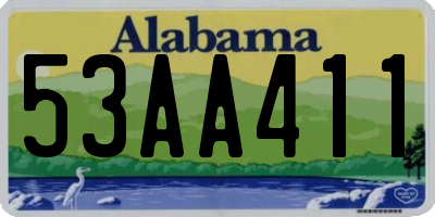 AL license plate 53AA411