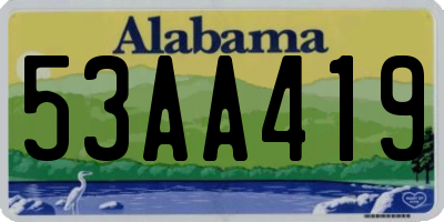AL license plate 53AA419