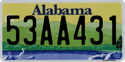 AL license plate 53AA431