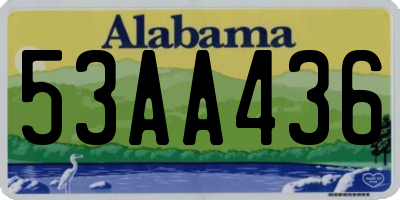 AL license plate 53AA436