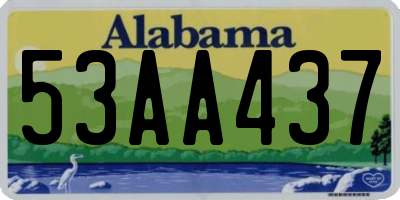 AL license plate 53AA437