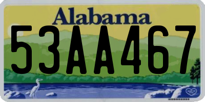 AL license plate 53AA467