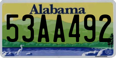 AL license plate 53AA492