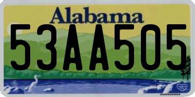 AL license plate 53AA505