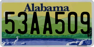 AL license plate 53AA509