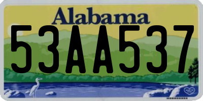 AL license plate 53AA537