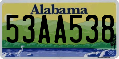 AL license plate 53AA538