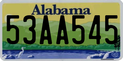AL license plate 53AA545