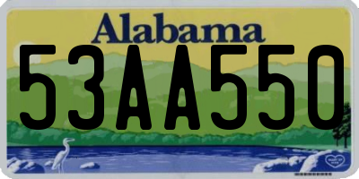 AL license plate 53AA550