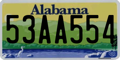 AL license plate 53AA554