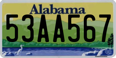 AL license plate 53AA567