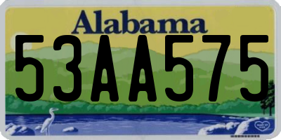 AL license plate 53AA575