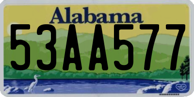 AL license plate 53AA577