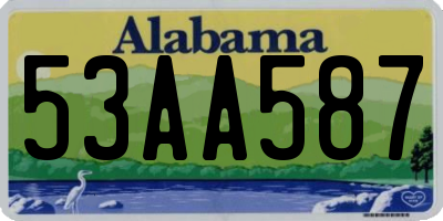 AL license plate 53AA587