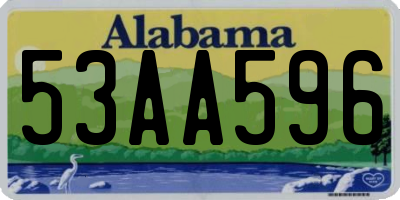 AL license plate 53AA596