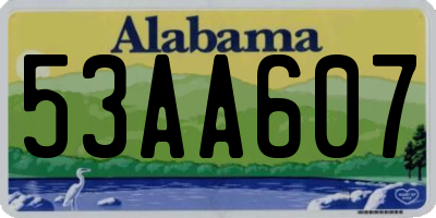 AL license plate 53AA607