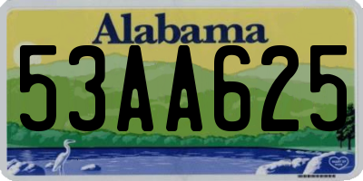AL license plate 53AA625