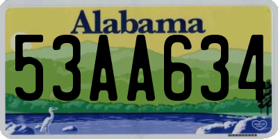 AL license plate 53AA634