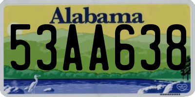 AL license plate 53AA638
