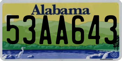 AL license plate 53AA643