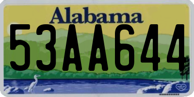 AL license plate 53AA644