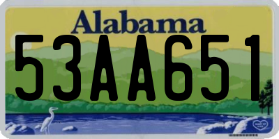 AL license plate 53AA651
