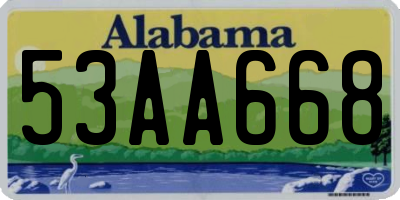 AL license plate 53AA668