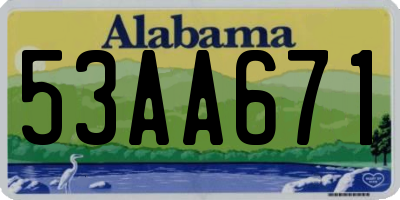 AL license plate 53AA671