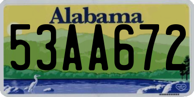 AL license plate 53AA672