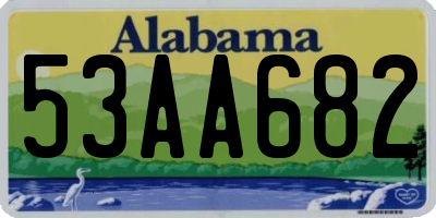 AL license plate 53AA682