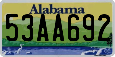 AL license plate 53AA692