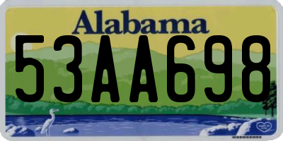 AL license plate 53AA698