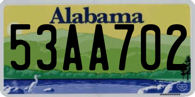 AL license plate 53AA702