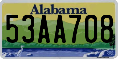 AL license plate 53AA708