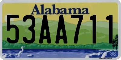 AL license plate 53AA711