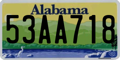 AL license plate 53AA718
