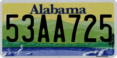 AL license plate 53AA725