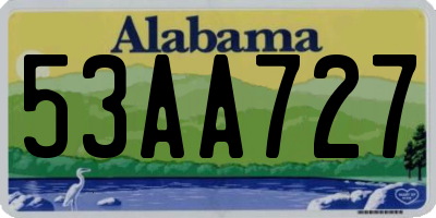 AL license plate 53AA727