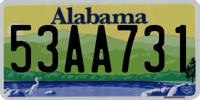 AL license plate 53AA731