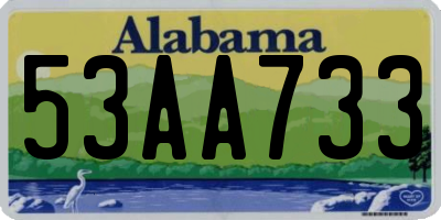 AL license plate 53AA733