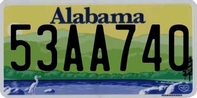AL license plate 53AA740