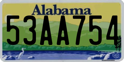 AL license plate 53AA754