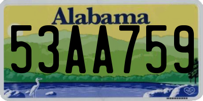 AL license plate 53AA759