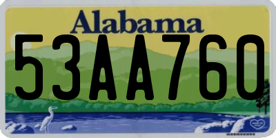 AL license plate 53AA760