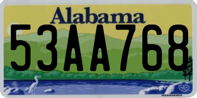 AL license plate 53AA768