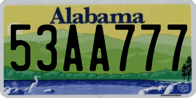 AL license plate 53AA777